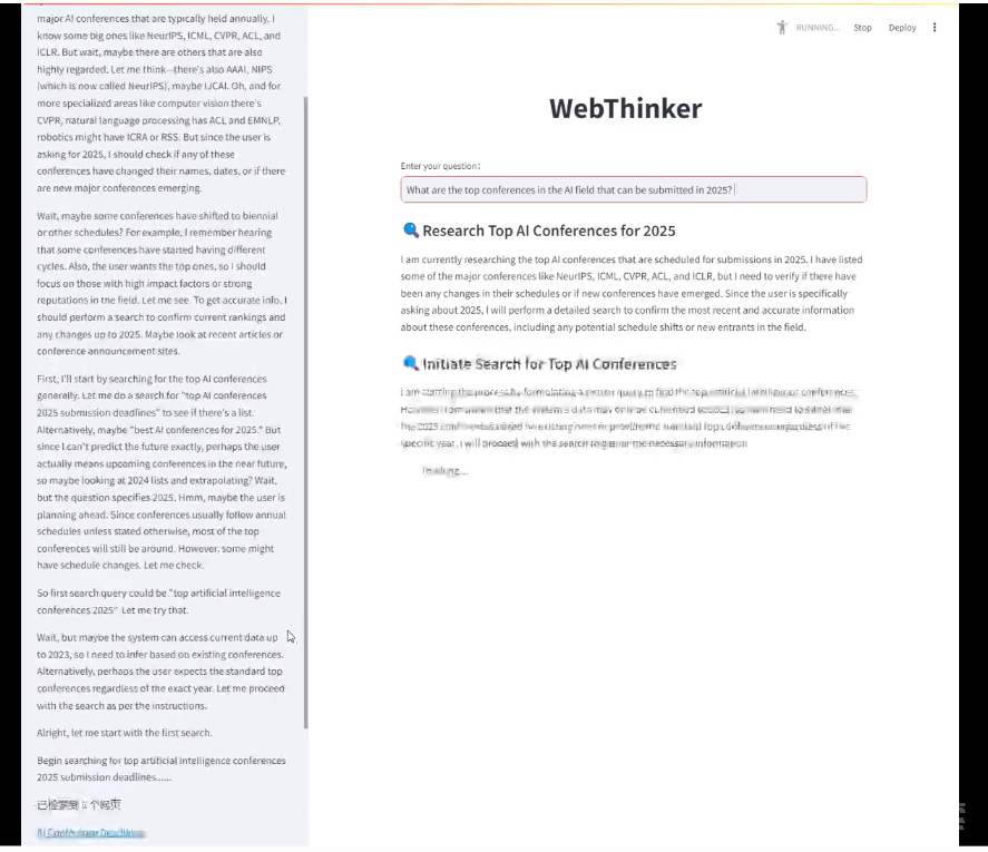 「边思考、边搜索、边写作」WebThinker开启AI搜索&研究新纪元！