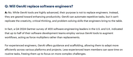 Gartner：生成式AI不会取代软件工程师